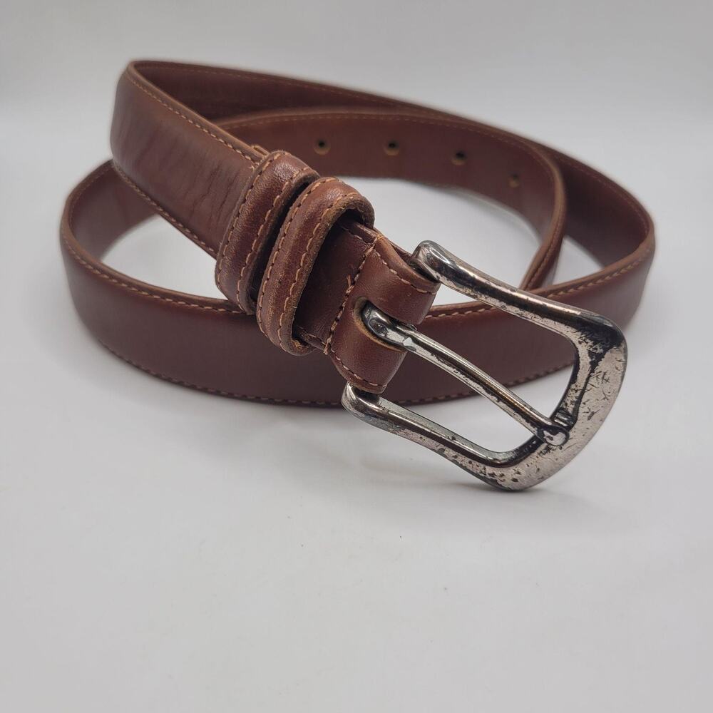 VTG Coach Belt Mens 30 Brown Leather English Bridle Dress Silver Buckle USA 5900